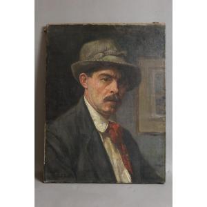Tableau autoportrait XIXème siècle