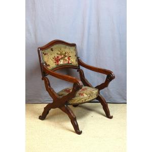 Fauteuil curule XIXème siècle