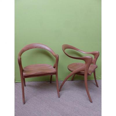 Pair Of Teak Armchairs