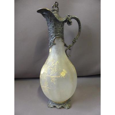 Ewer Glass And Metal Silver