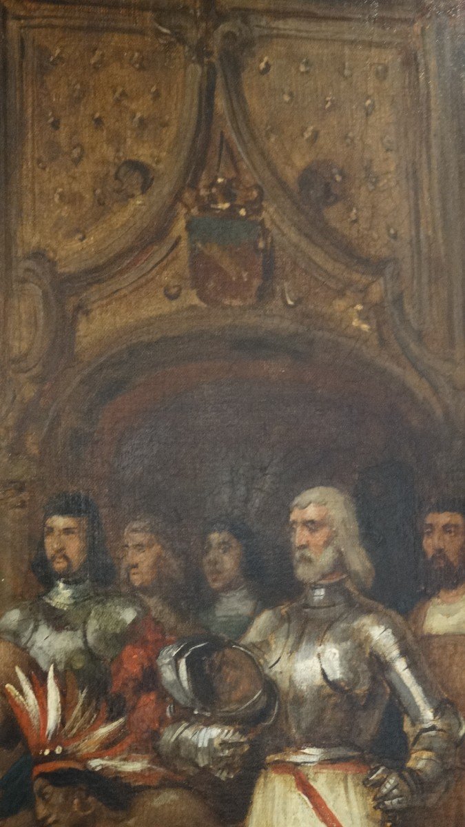 Christopher Columbus Presenting Native Americans To The Court Of Ferdinand Of Spain By Bakalowicz-photo-6
