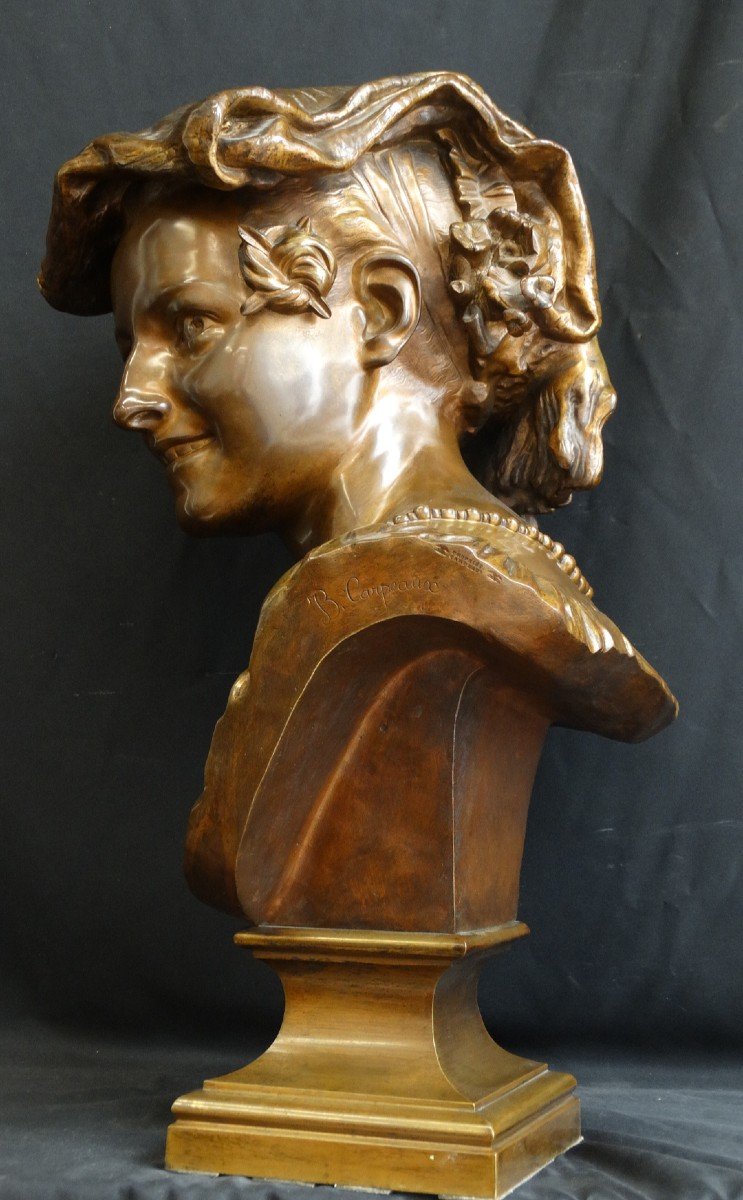 "la Laughing Neapolitan" Bronze Owned By Jb Carpeaux-photo-3