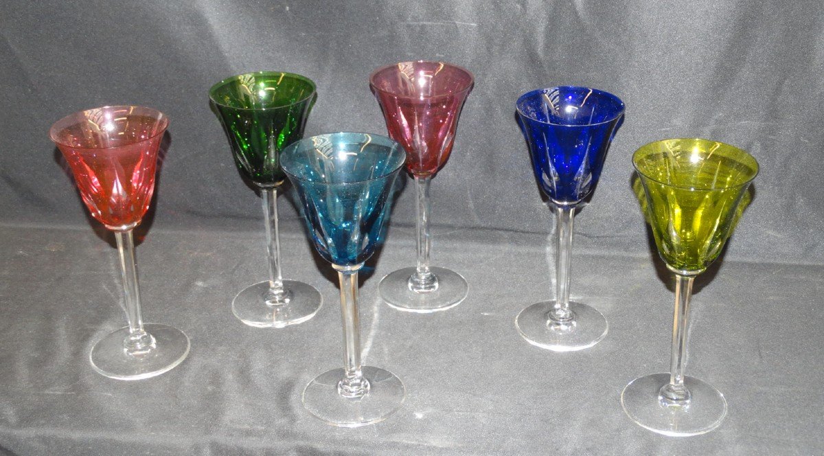 6 Saint-louis Crystal Glasses, Cerdagne Model