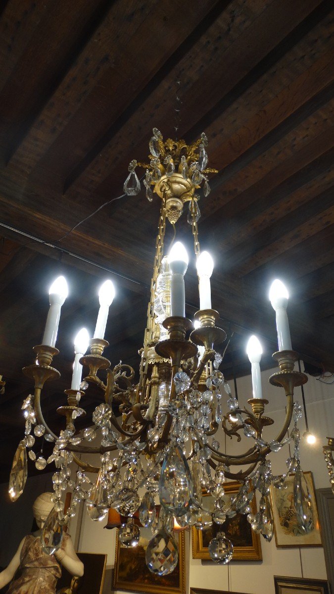 9-light Bronze Chandelier With Eagle Head Pendants-photo-5