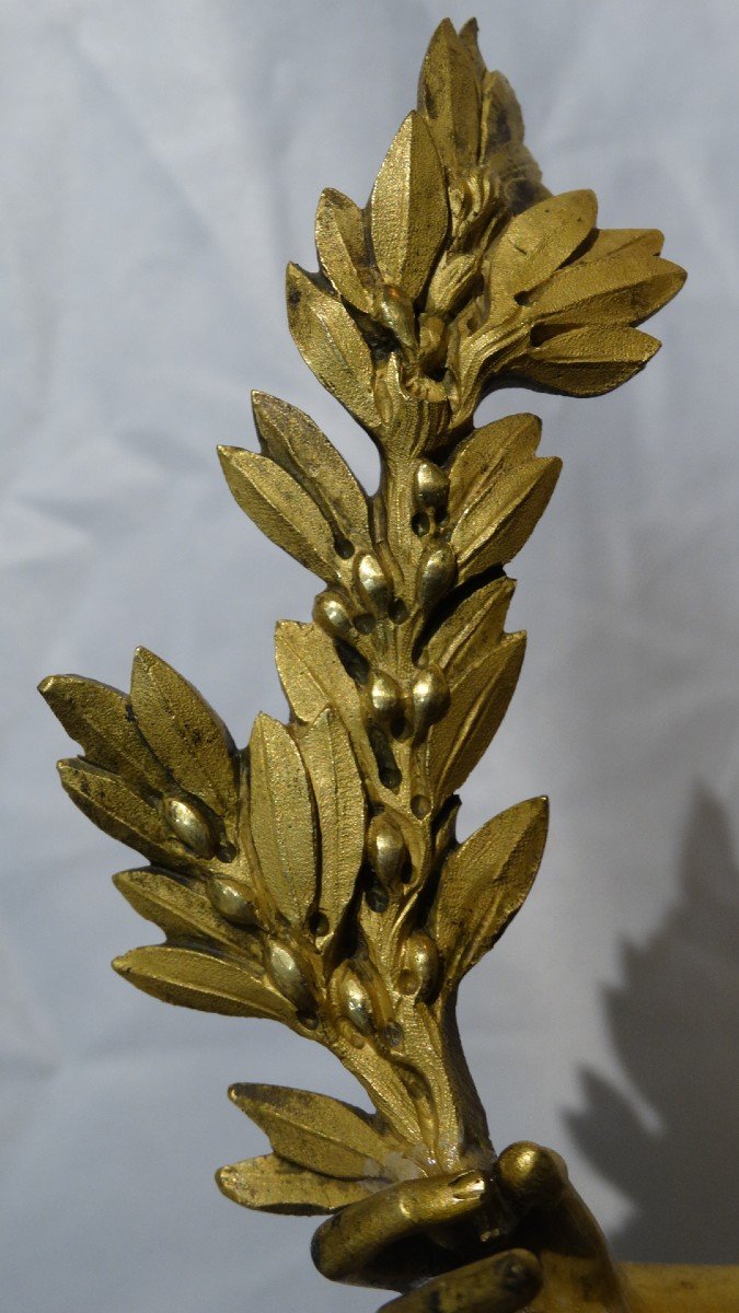 Gilt Bronze Pendulum. Restoration "goddess With The Cornucopia"-photo-4