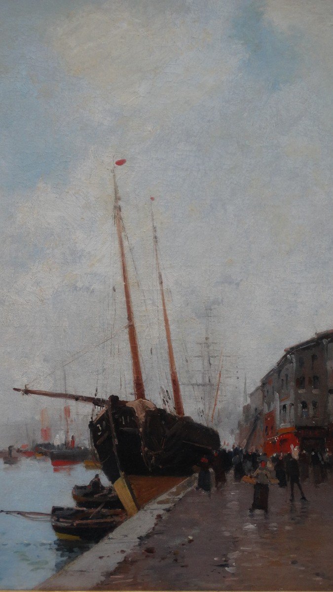 Quay Animated In Normandy By Galien-laloue-photo-2