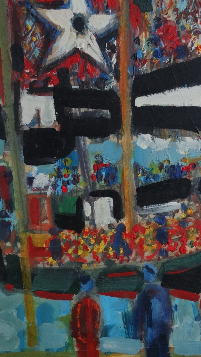 "La fête de la mer à Trouville" huile par Pierre Gaillardot-photo-3