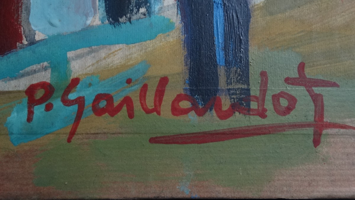 "La fête de la mer à Trouville" huile par Pierre Gaillardot-photo-4