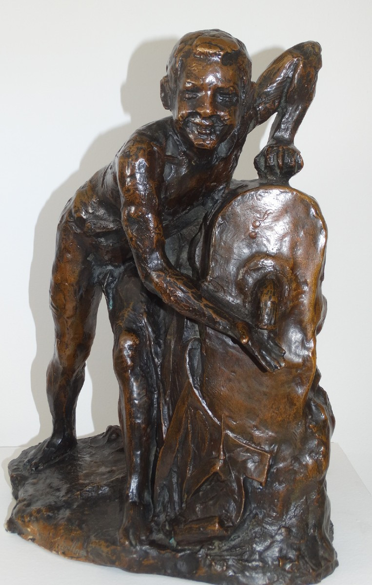 "Le rieur" bronze de Félix Desruelles  