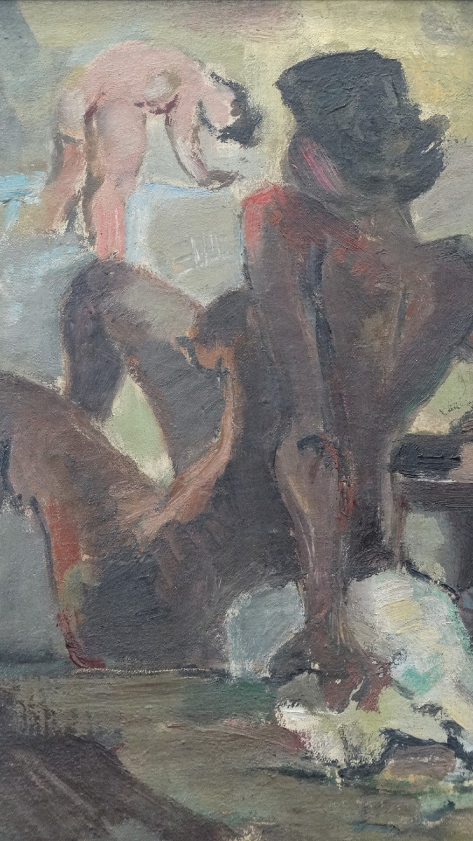 Nu , huile sur panneau par Francis Beaudelot-photo-2