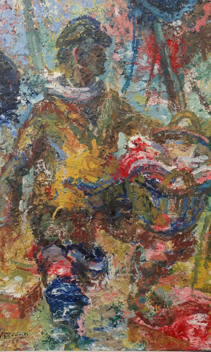 " retour de pêche" huile sur toile de Gilfranco-photo-2