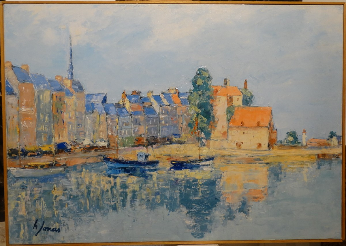 "honfleur" Oil On Canvas By Henri Jonas