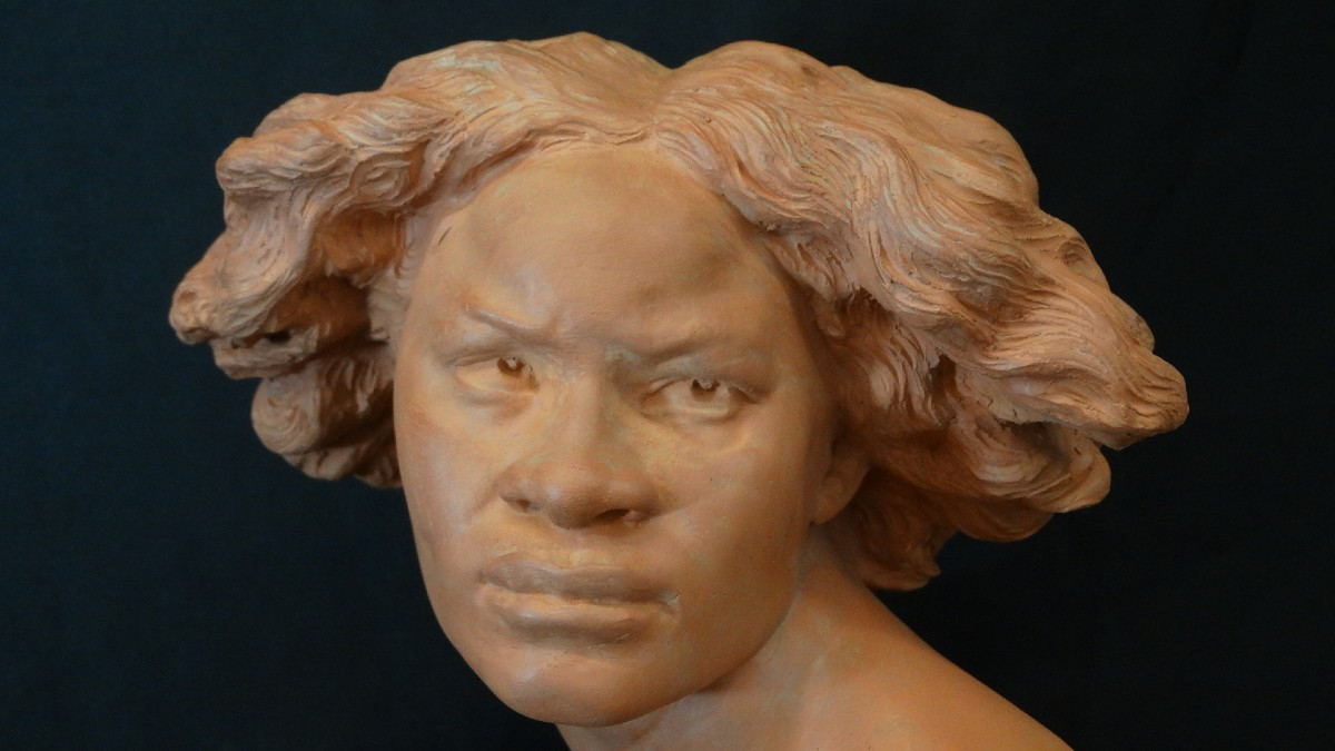 "why Be Born A Slave?" Terracotta Sculpture By Jb Carpeaux, Published By Susse-photo-2