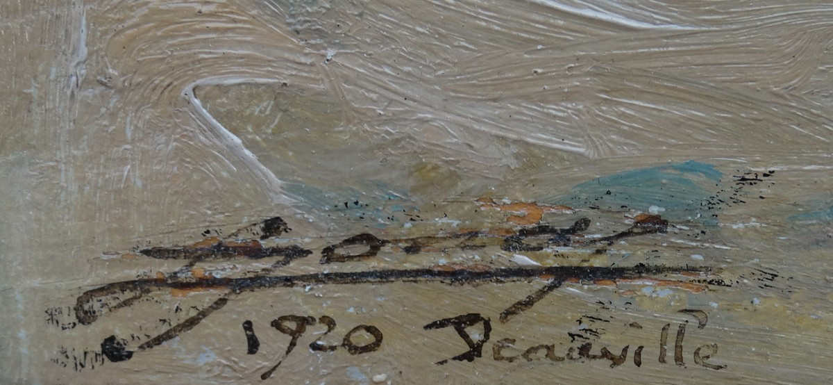 "tents At Deauville", Beach Scene By Lucien Jonas-photo-2