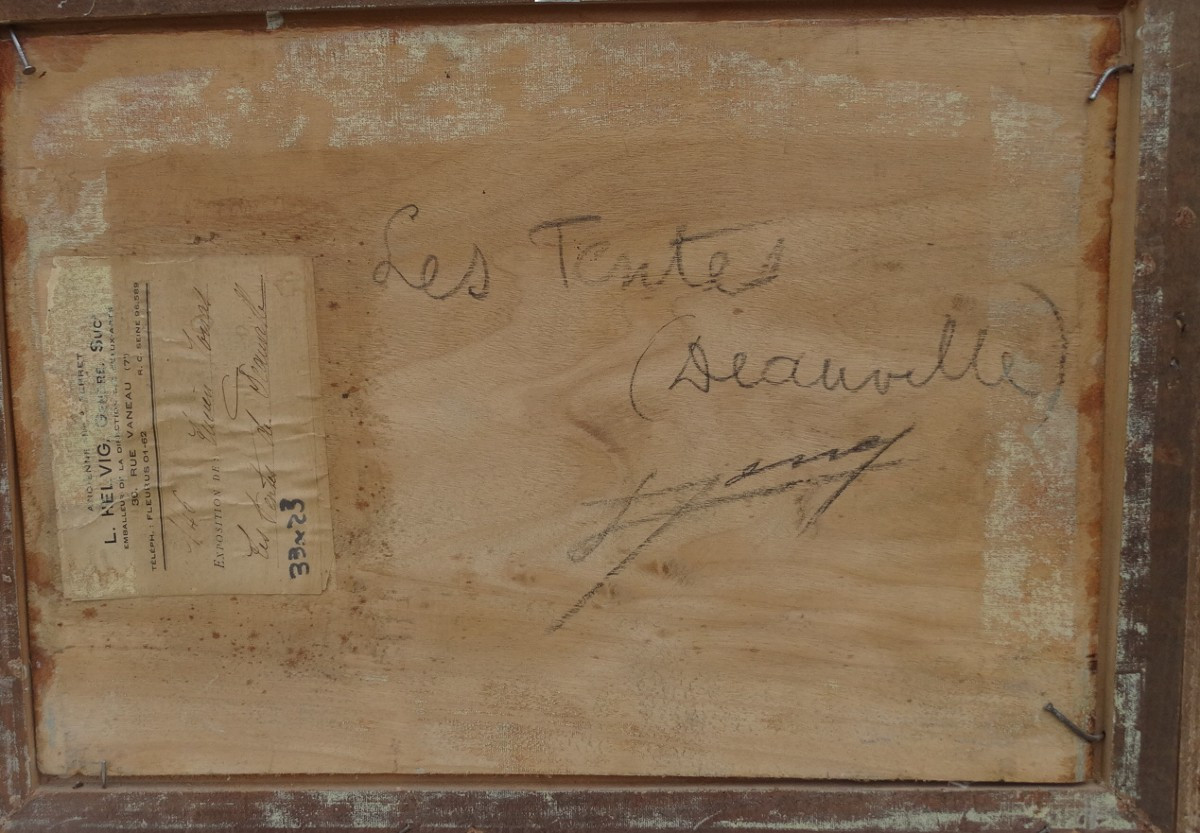 "tents At Deauville", Beach Scene By Lucien Jonas-photo-3