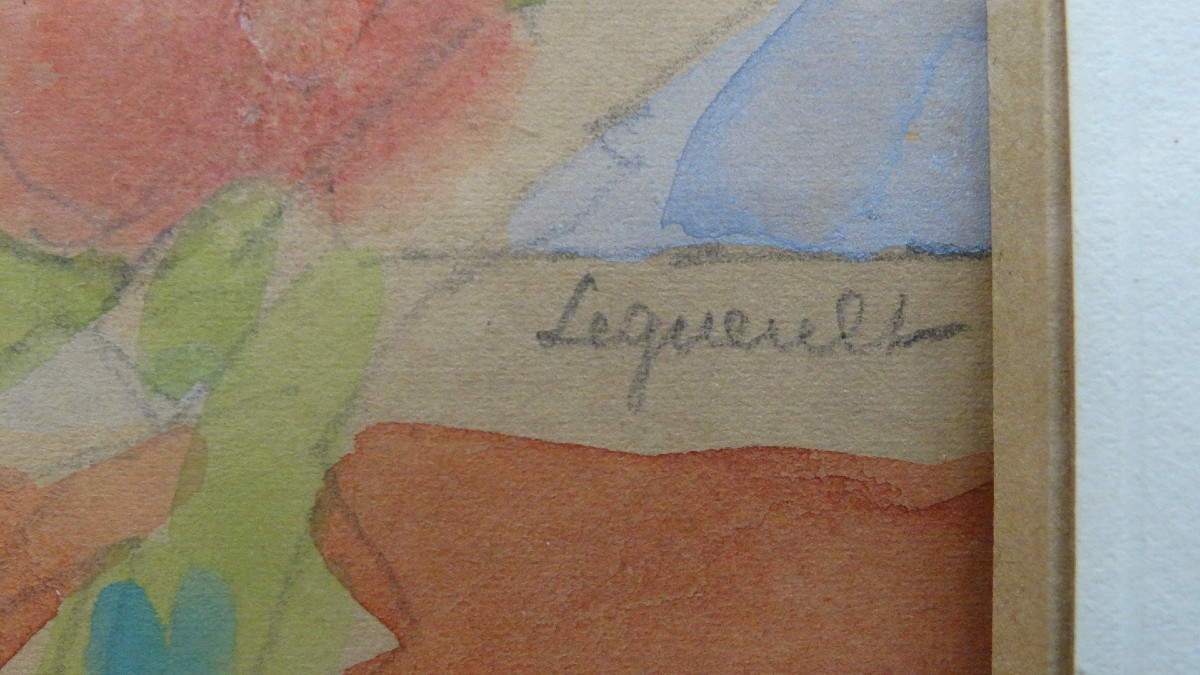 "female Figure" Watercolor By Raymond Legueult, School Of Matisse.-photo-4