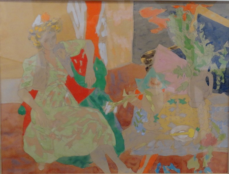 "female Figure" Watercolor By Raymond Legueult, School Of Matisse.