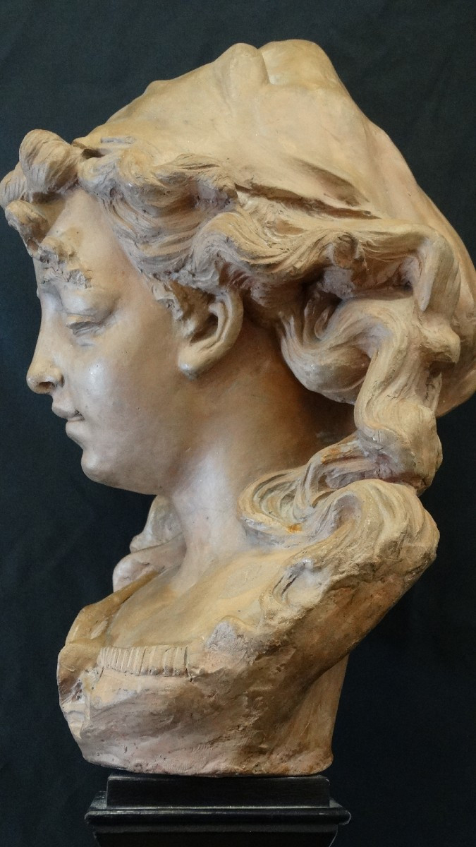 Female Terracotta Bust 19th Century-photo-4