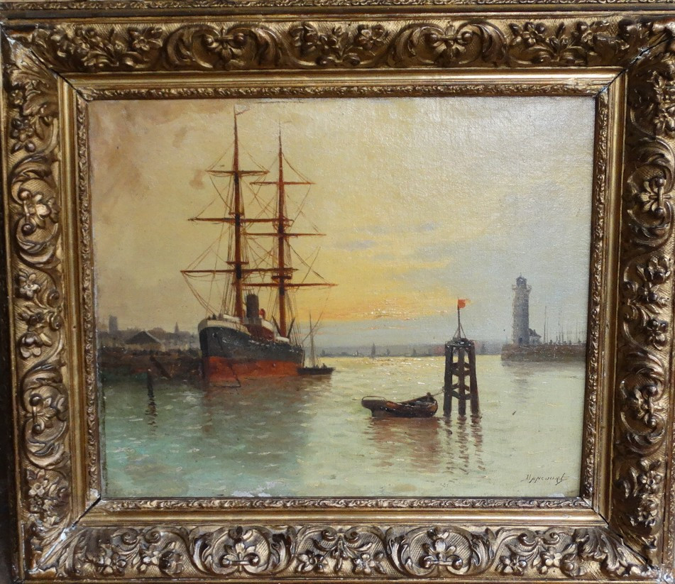 Marine , Oil On Canvas By Dancourt