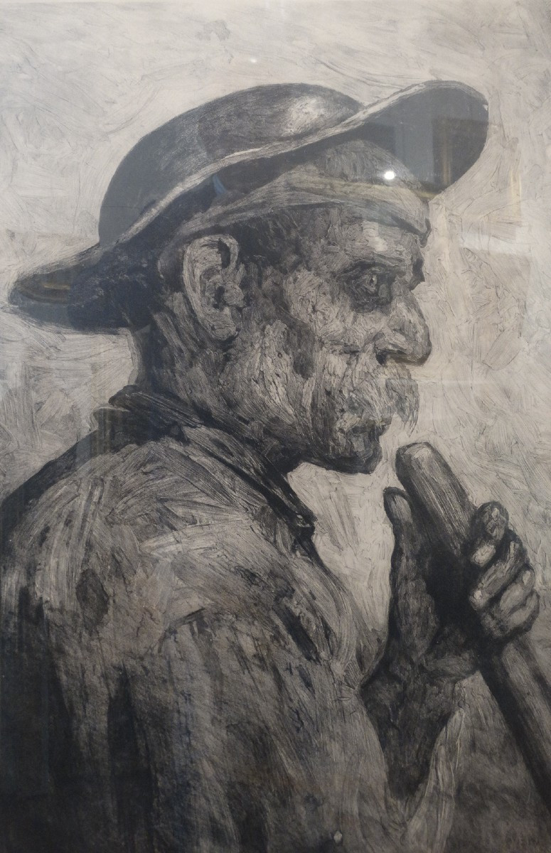 "Mineur au repos"  lithographie signée Lucien Jonas-photo-2