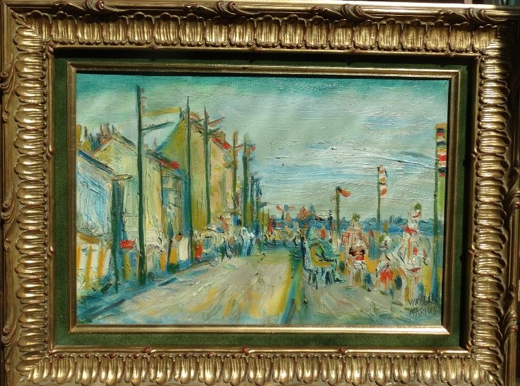 Bord de plage pavoisée de drapeaux , toile de Marius Wrobel