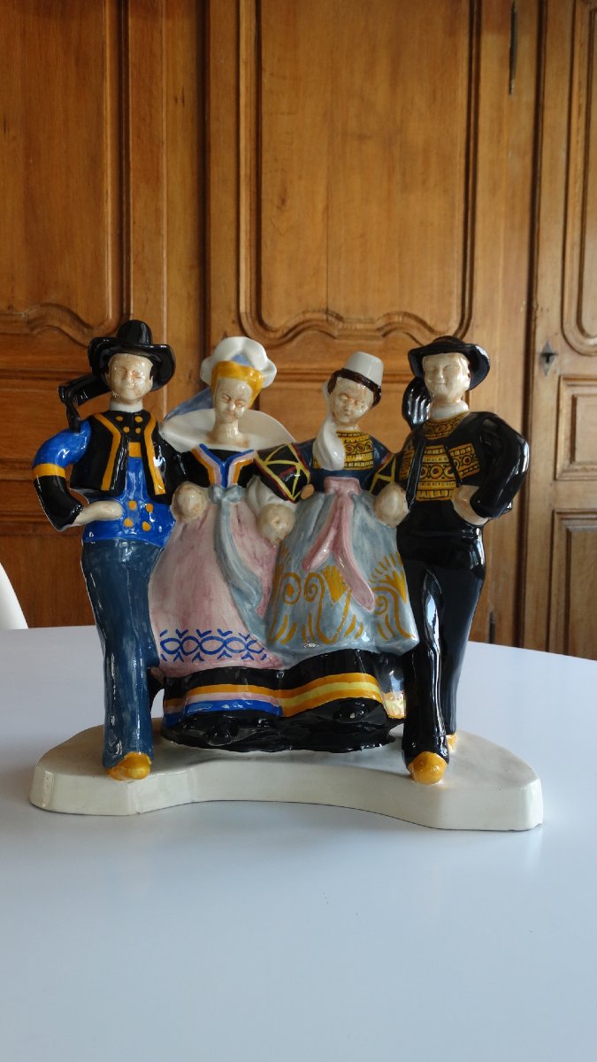 Quimper Henriot Earthenware Sculpture By Bel Delecourt