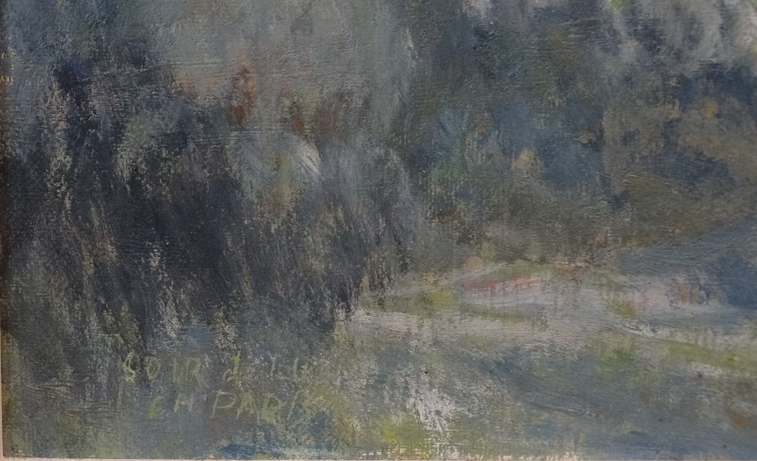 "moonlit Evening," Oil On Canvas By Charles Paris-photo-2