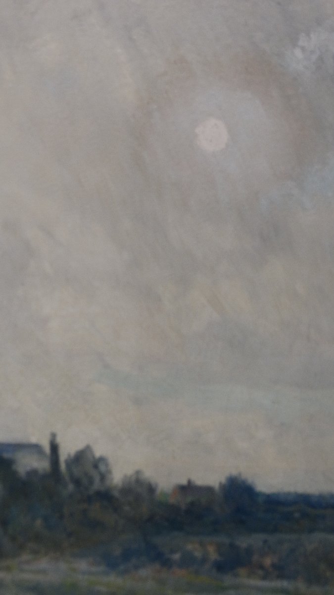 "moonlit Evening," Oil On Canvas By Charles Paris-photo-3