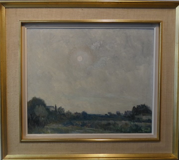 "moonlit Evening," Oil On Canvas By Charles Paris