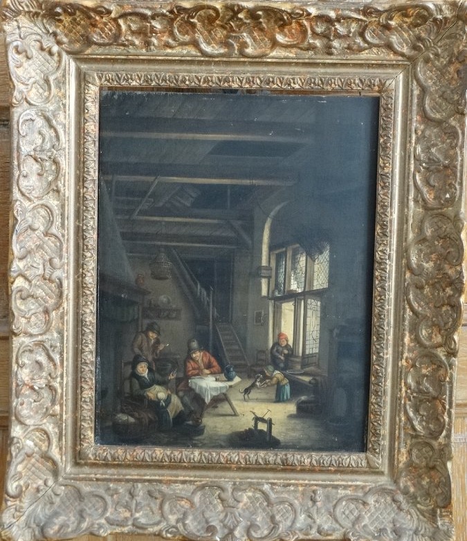 "Intérieur de taverne Flamande"  école Flamande du 19ème