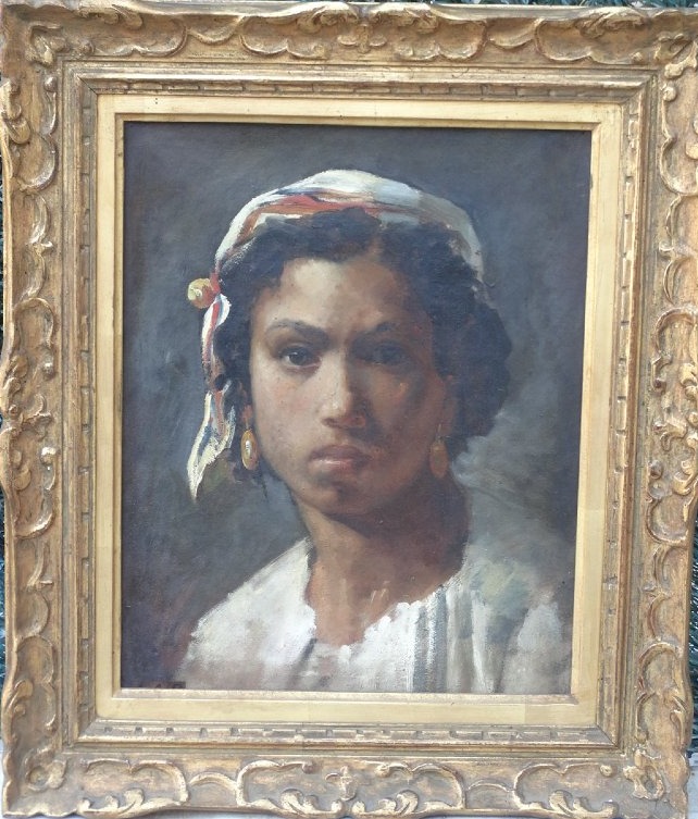 "character Portrait," Oil On Canvas By émile Gilliot  