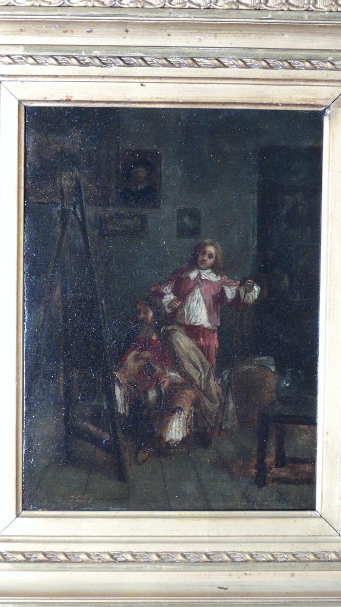 l'atelier du peintre par Meissonier Jean louis ernest-photo-2