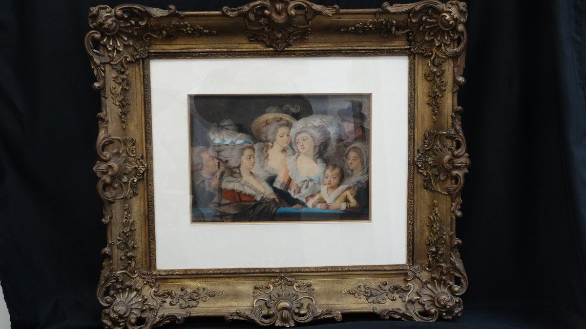  Famille Princière , pastel école Française du 18ème