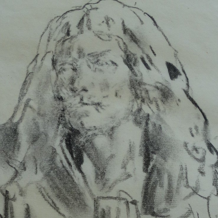 Molière, Charcoal By Lucien Jonas-photo-2