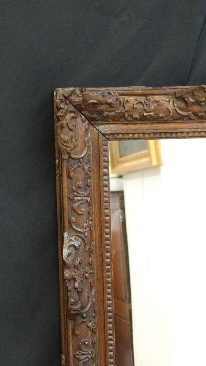 Miroir 18ème en chêne sculpté-photo-3