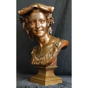 "La rieuse Napolitaine" bronze  en propriété par  JB Carpeaux 
