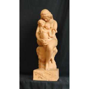 “primitive Cradle” Plaster Cast By Auguste Hyacinthe Debay (1804-1865)