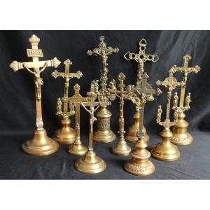 Crucifix In Bronze And Brass