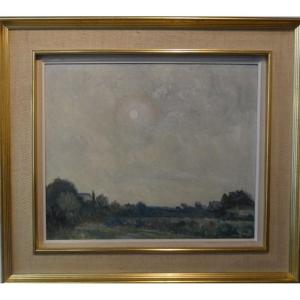 "moonlit Evening," Oil On Canvas By Charles Paris