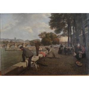 "fishermen And Painters On The Banks Of The Seine"