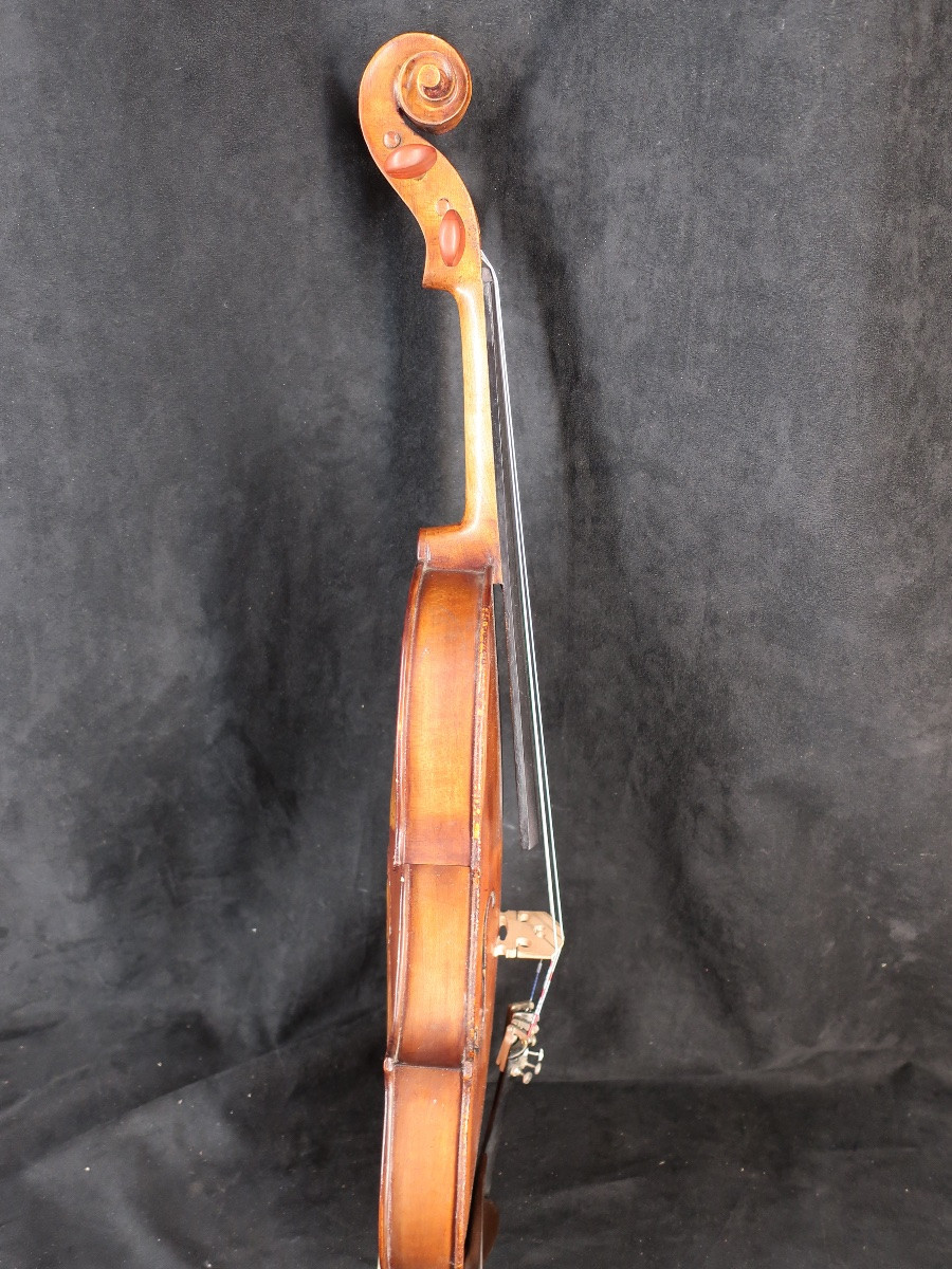 Violin Carved With The Image Of Django Reinhard. Musical Instrument-photo-1