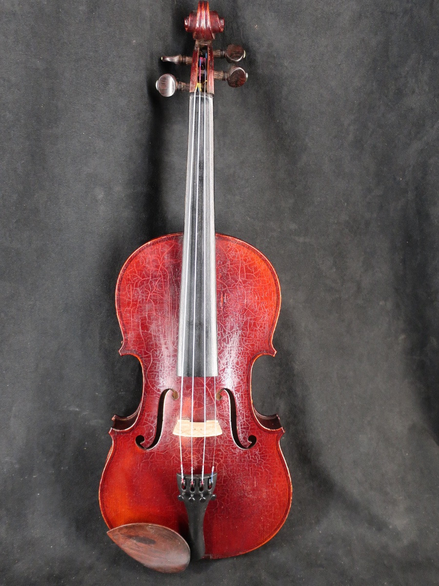Mirecourt Violin, 20th Century Stradivarius Model, Crackled Varnish - Musical Instrument-photo-2