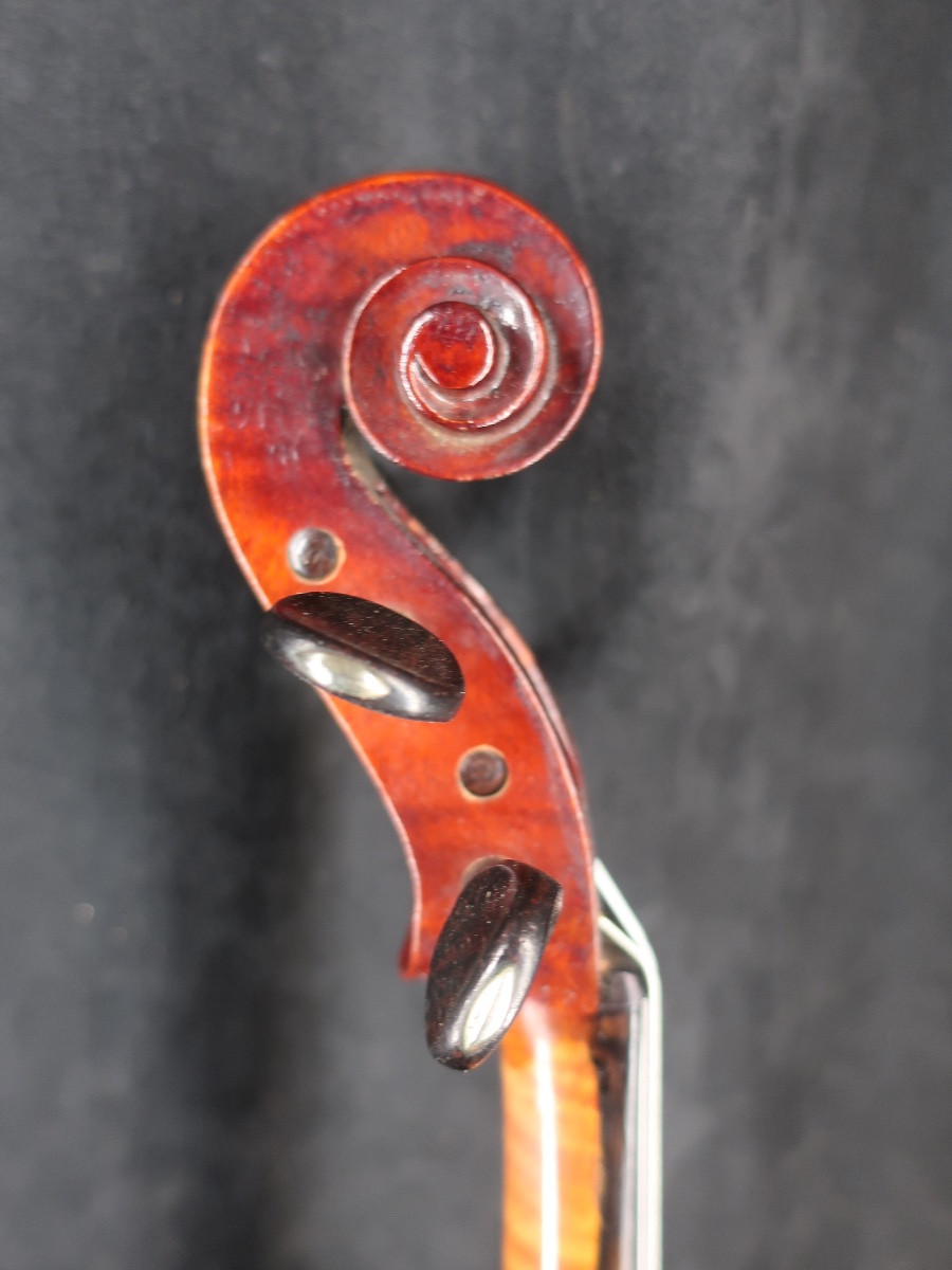 Mirecourt Violin, 20th Century Stradivarius Model, Crackled Varnish - Musical Instrument-photo-4