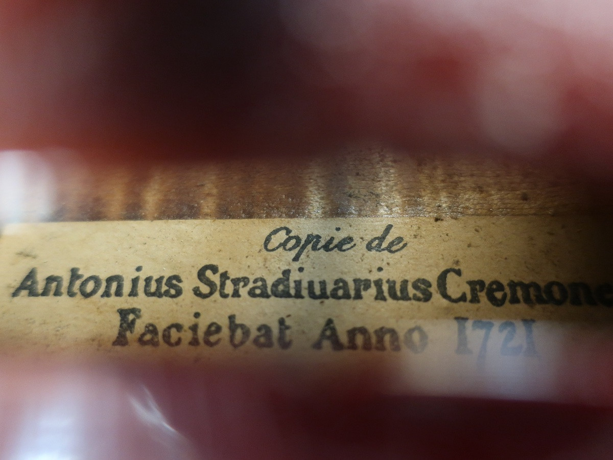 Mirecourt Violin, 20th Century Stradivarius Model, Crackled Varnish - Musical Instrument-photo-7