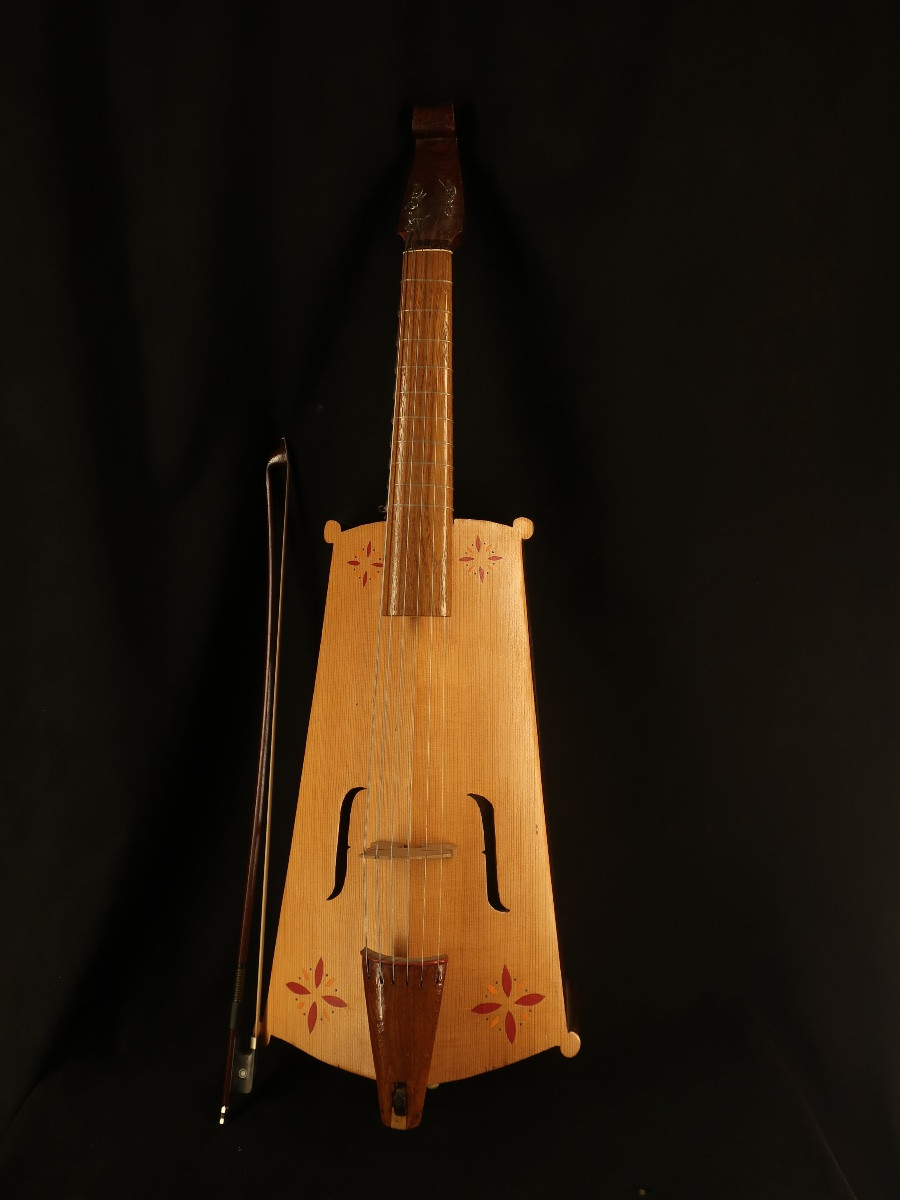 Vièle à 6 cordes années 50 taille cello en housse et archet- instrument de musique-photo-2
