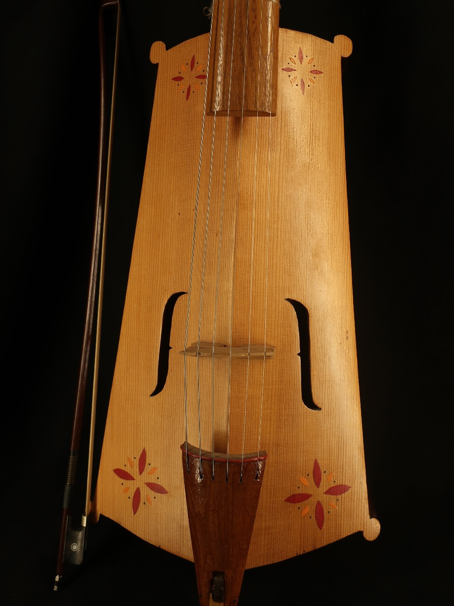 Vièle à 6 cordes années 50 taille cello en housse et archet- instrument de musique-photo-3
