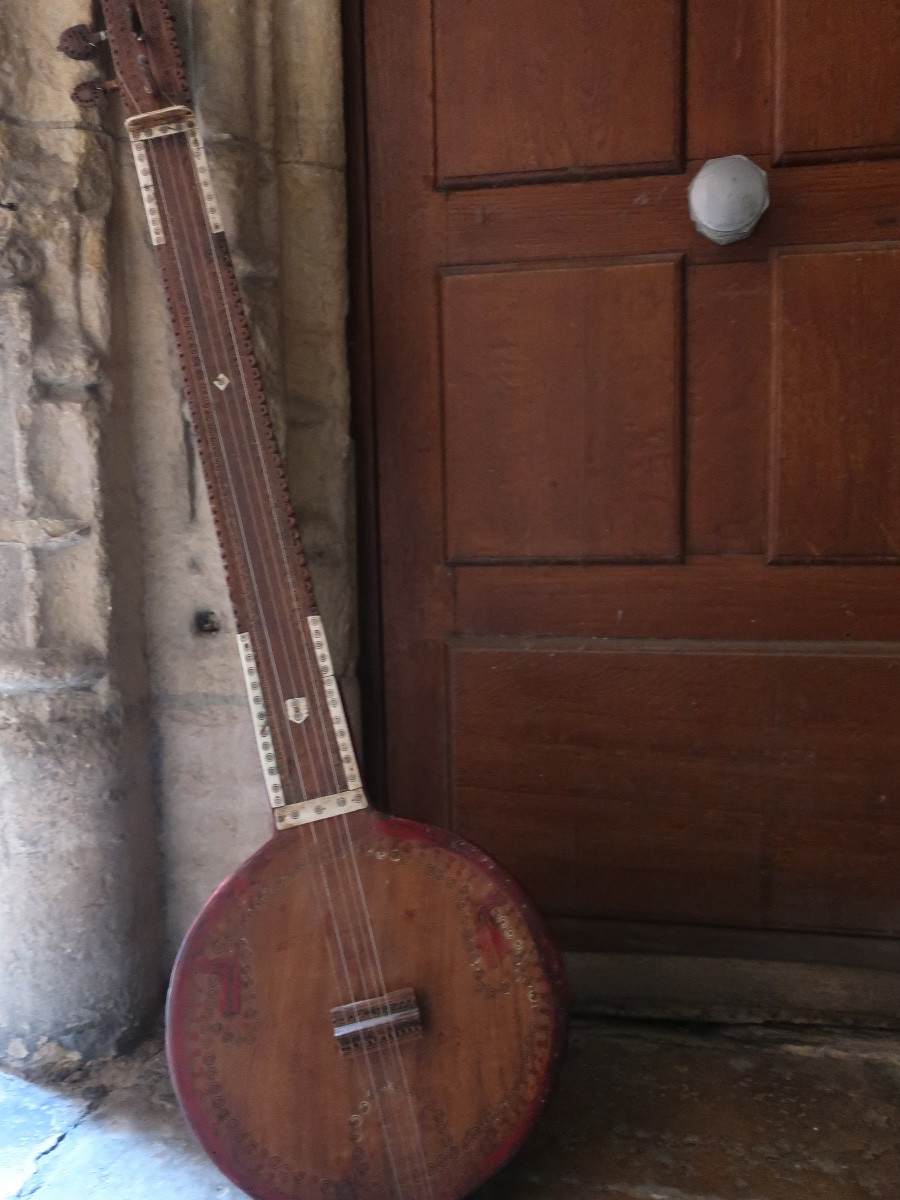 Tampoura du XIX ème siècle-Inde/Pakistan-incrustations d'os-5 cordes- Instruments de  musique-photo-2