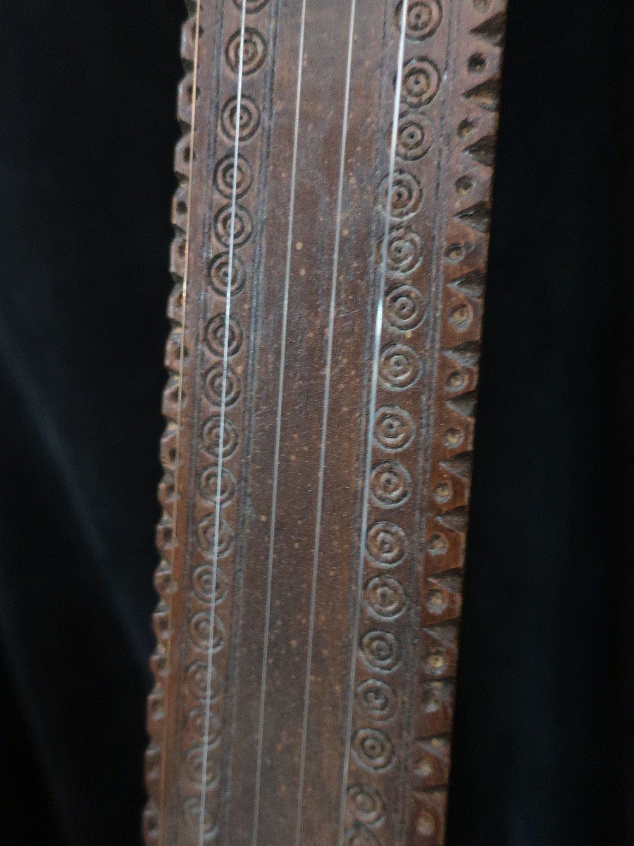 Tampoura du XIX ème siècle-Inde/Pakistan-incrustations d'os-5 cordes- Instruments de  musique-photo-1