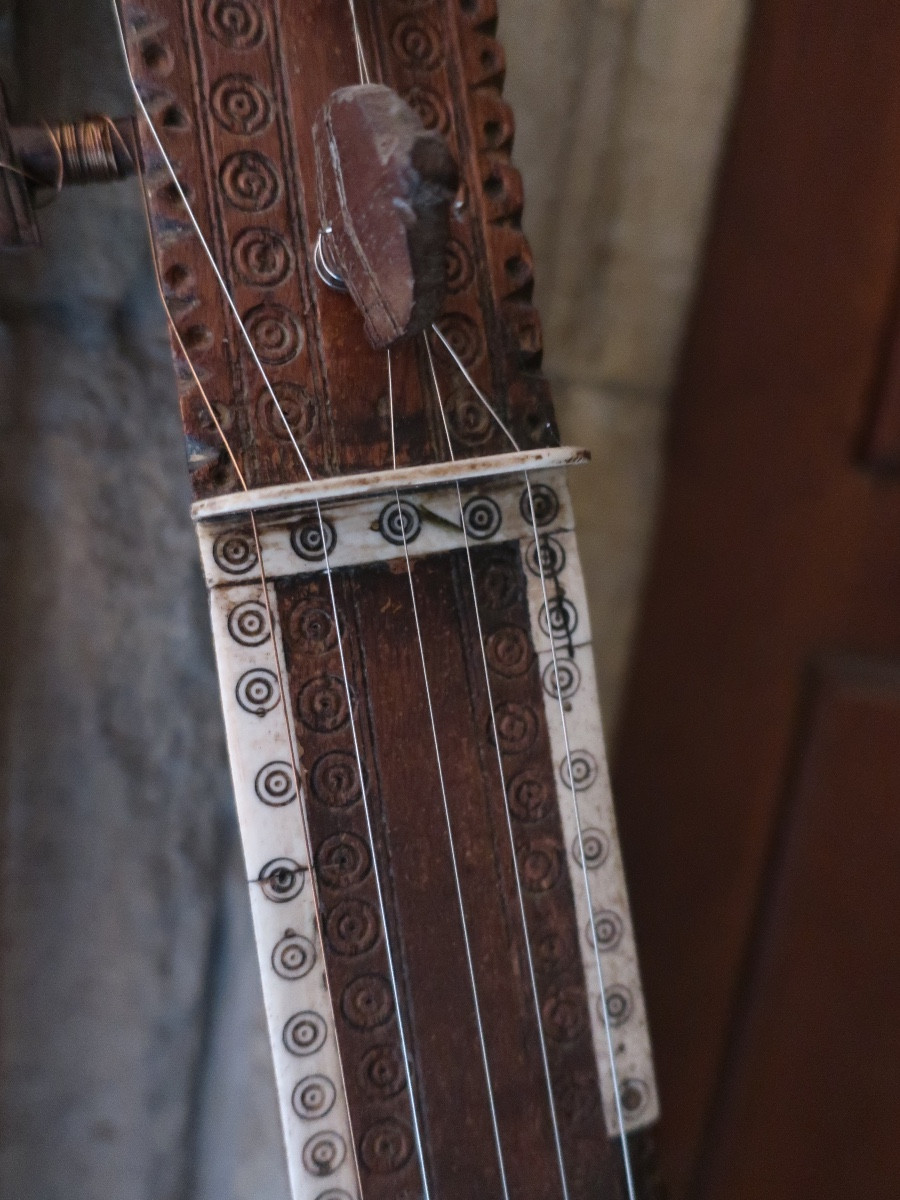 Tampoura du XIX ème siècle-Inde/Pakistan-incrustations d'os-5 cordes- Instruments de  musique-photo-2