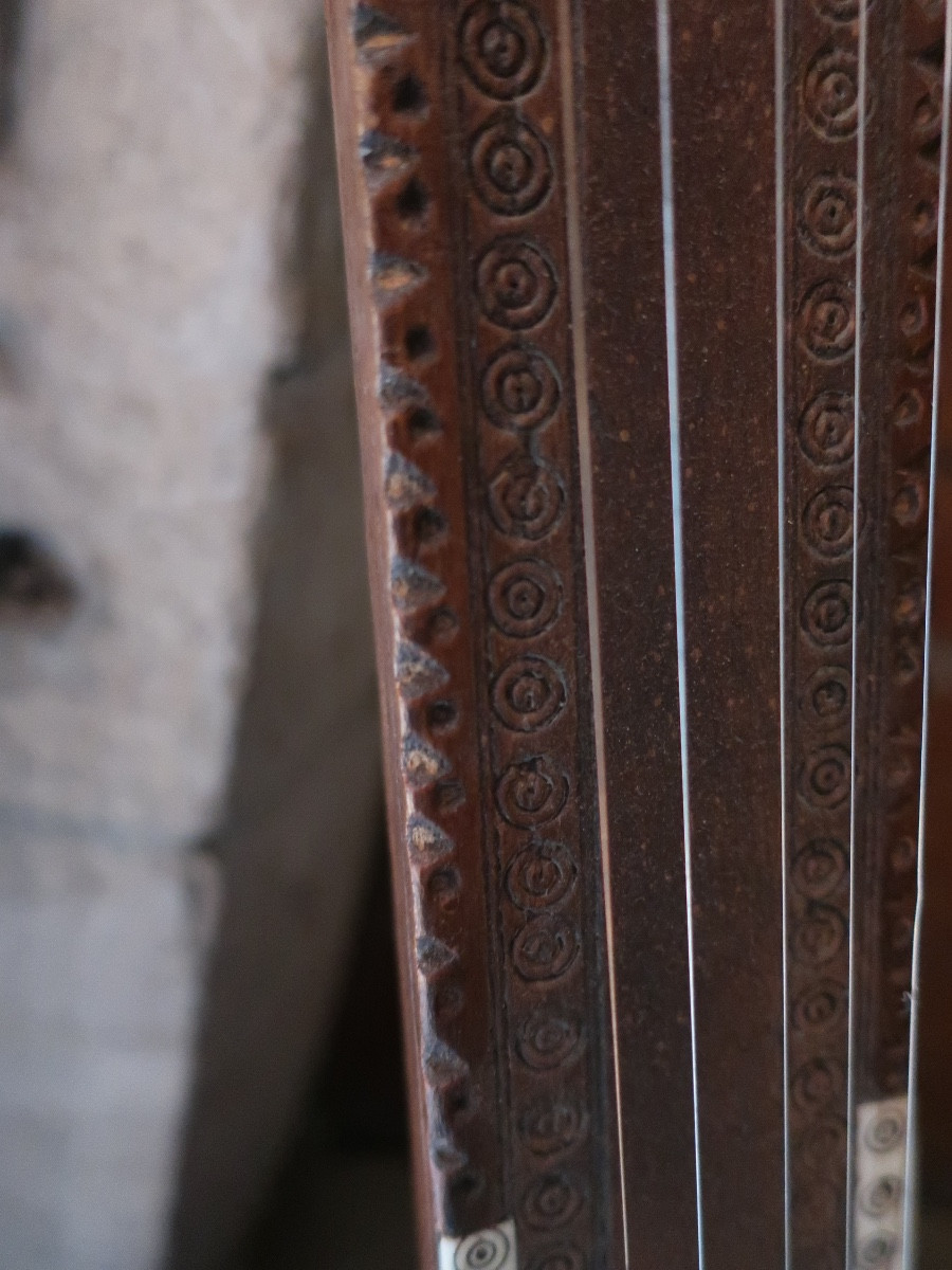Tampoura du XIX ème siècle-Inde/Pakistan-incrustations d'os-5 cordes- Instruments de  musique-photo-3